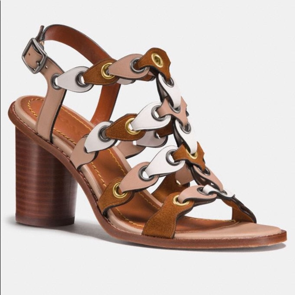 TT: Coach Mid Heel Sandal With Coach Link